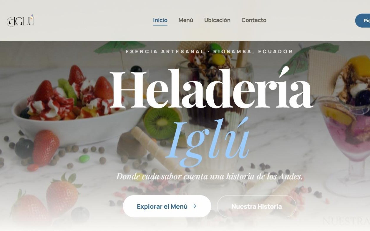 Heladería Iglú website hero